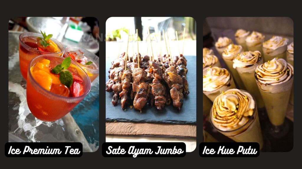 Premium tea, Ice kue putu dan sate ayam jumbo Spicey Garden Cafe & Resto