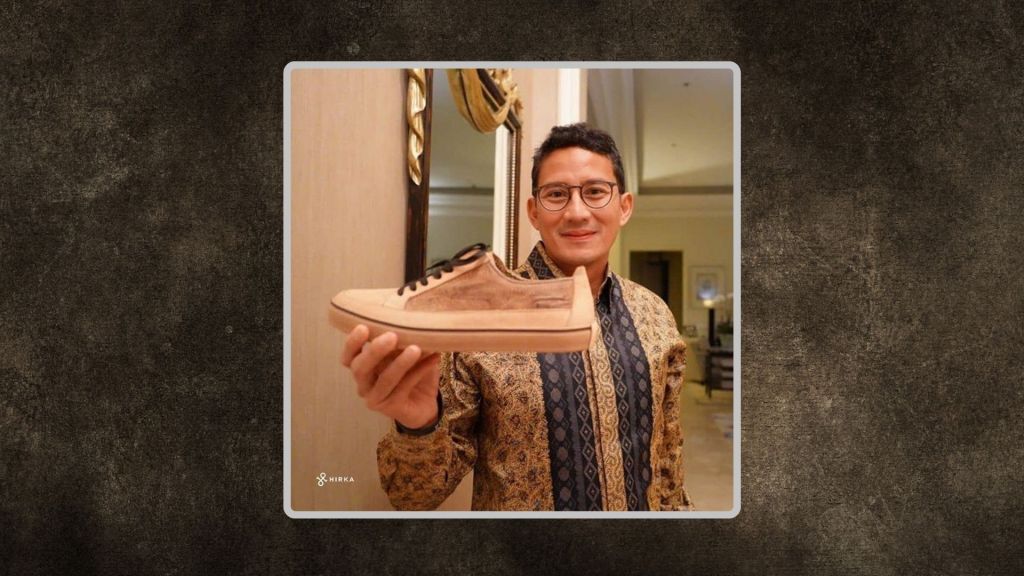 Sepatu kulit ceker ayam juga sempat dibicarakan oleh Menteri Pariwisata dan Ekonomi Kreatif Republik Indonesia, Sandiaga Uno. Sumber: hirka.official