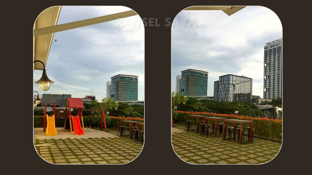 Zuri Terrace, mini playground yang ada di Grand Zuri BSD, pas untuk menemani anak bermain sambil menikmati sore hingga jelang sunset.