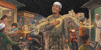 Ilustrasi perjalanan kehidupan tentang belajar menerima kehidupan yang telah Allah tetapkan, menemukan syukur dalam setiap takdir, dan menjadikan kehidupan sehari-hari sebagai madrasah untuk mendekat kepada-Nya.